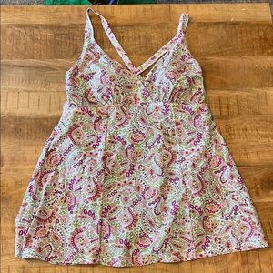 Cara Loona Swimsuit Swim Dress Paisley Convertible Straps 20W New